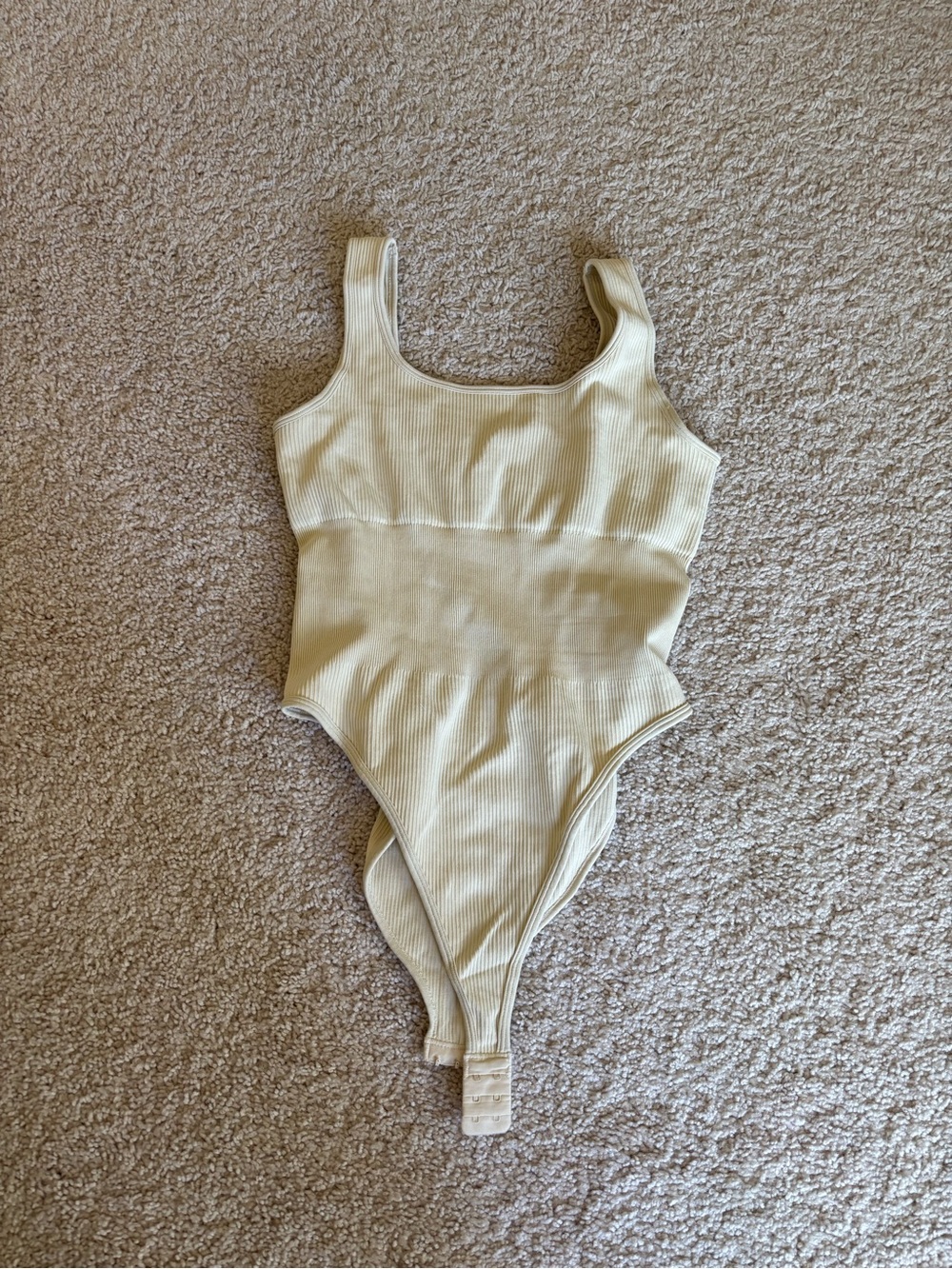 Cream Ribbed One-Piece Bodysuit - Picture 1 of 3